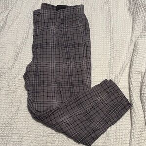 Torrid Women's Black and Gray Plaid Pants Stretch Taper